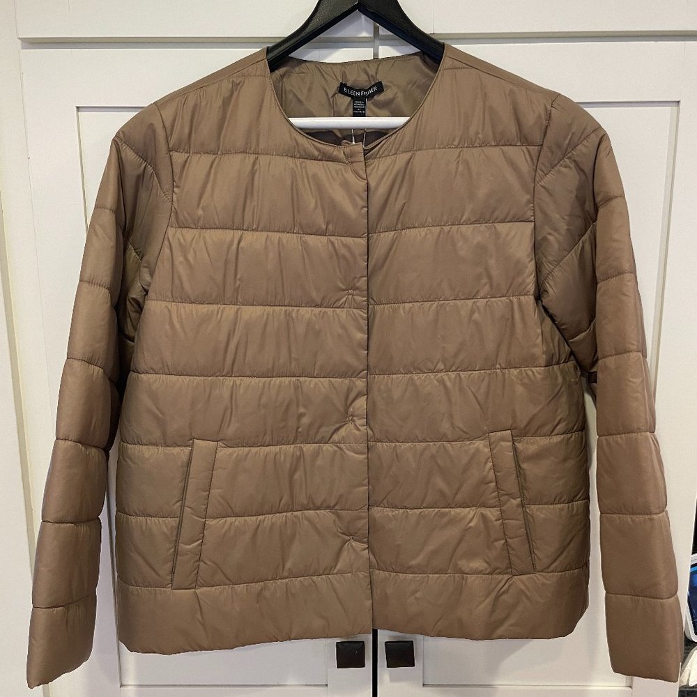 NWT EILEEN FISHER Round Neck Quilted Puffer Jacket